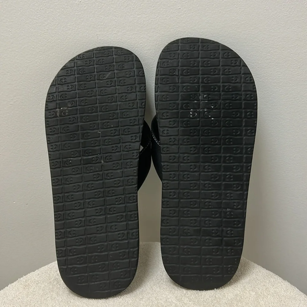Sanuk Beer Cozy Flip Flop thong sandals coastal beach cruise men’s size 11 black